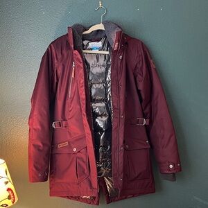 Women's Burgundy Parka Coat